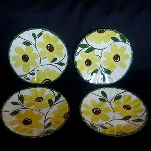 Blue Ridge Southern Potteries Colonial Feather Edge 6" Dessert Plates 4pc